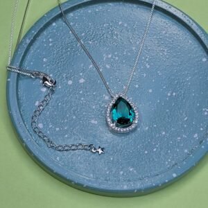 Colar Gota Cravejada Verde