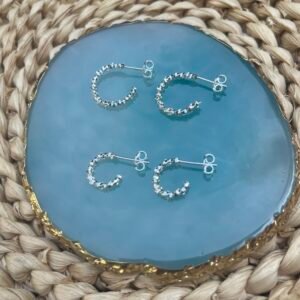 Kit 2 Pares Argolas Diamantada
