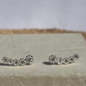Brinco Ear Cuff 5 Flores Cravejado