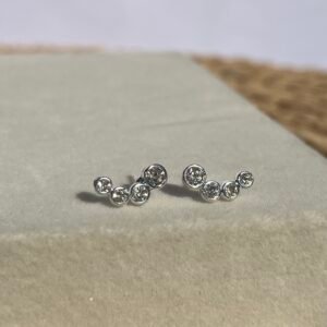 Brinco Ear Cuff 4 Bolinhas Cristal Cravejada